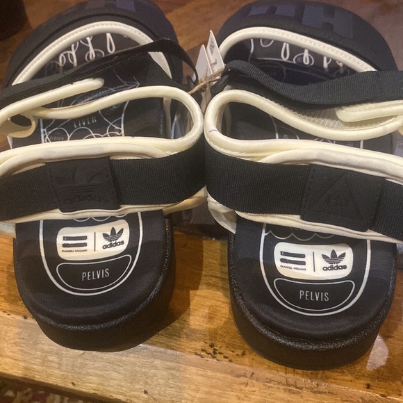 ADIDAS X HUMANRACE BY PHARRELL WILLIAMS Black Adilette 2.0 Sandals - Picture 3 of 9